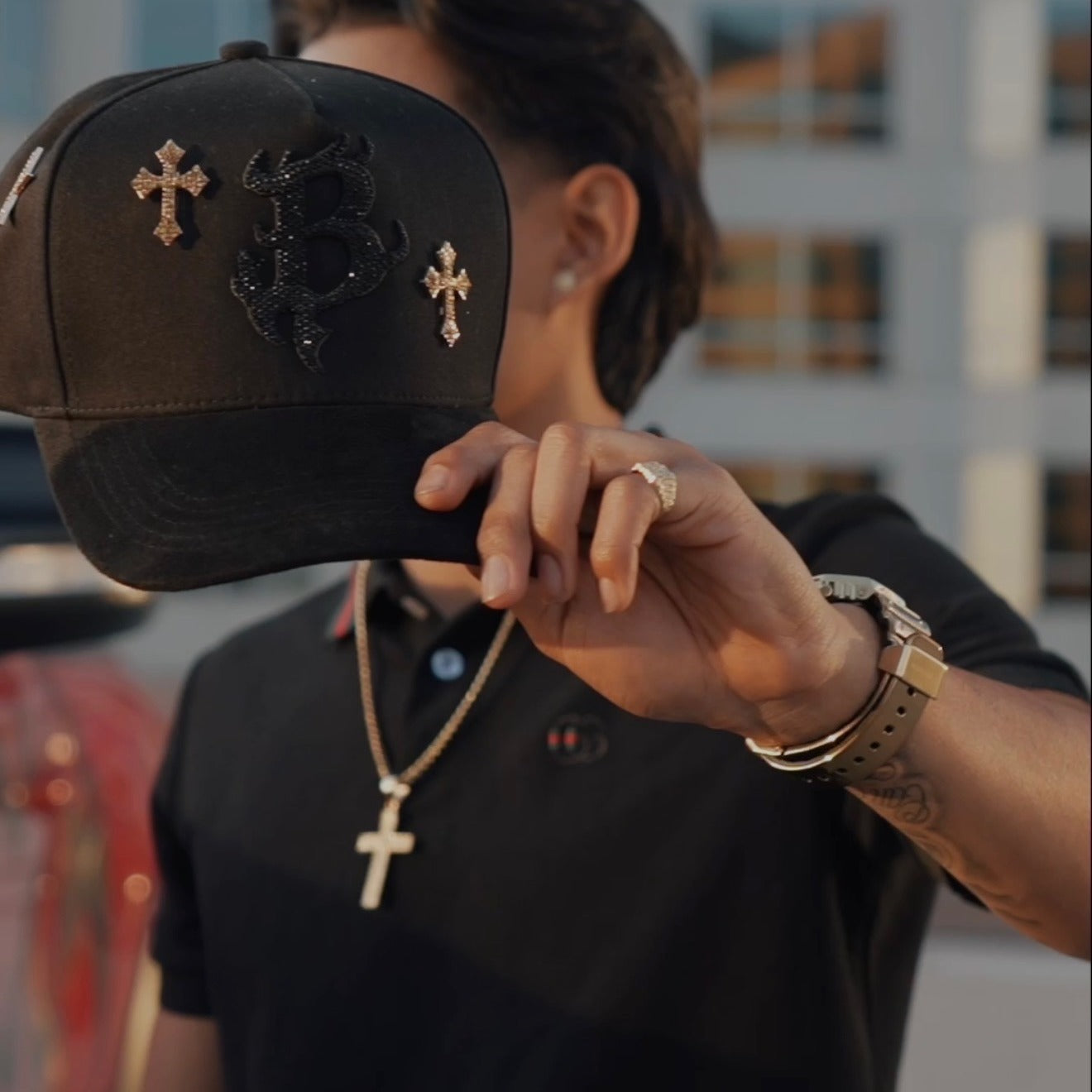 God Above All Hat - On Car